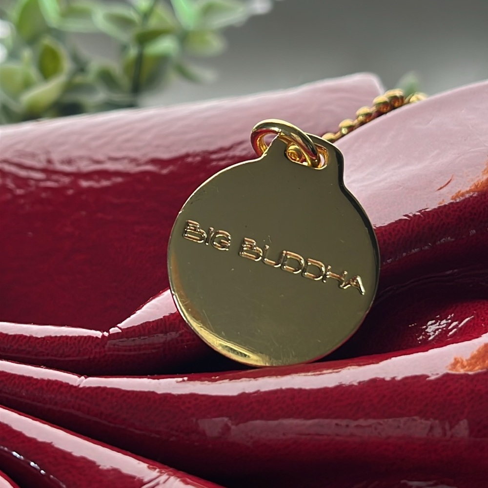 Big Buddha red bow, patent vegan leather clutch - Picture 2 of 5